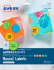 Etiquetas redondas de colores separa facil, diámetro de 1.27 cm x 7.62 cm, paquete de 240